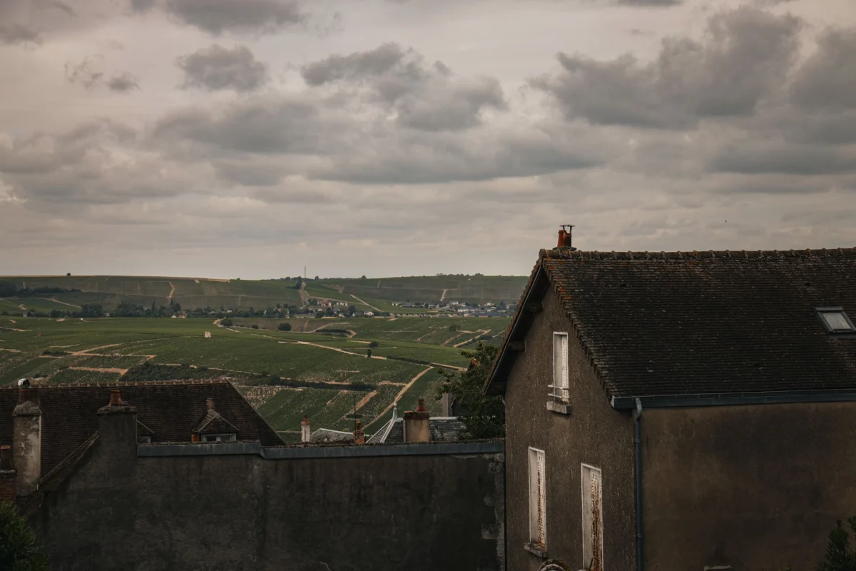 Village viticole du Val de Loire vu depuis les coteaux